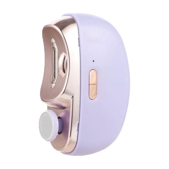 Electric Nail Trimmer Rechargeable Nail File with Dust Collector, 2 Speeds, LED Light, Safe for Kids, Adults, Seniors (Purple)