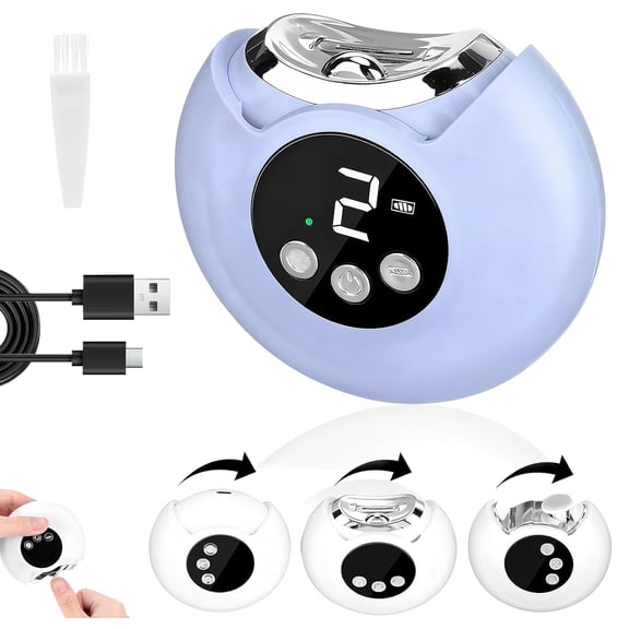 Moremore 3 In 1 Electric Nail Clippers USB Rechargeable, For Baby Kids and Adult, 360° Rotating Automatic Nail Cutter Trimmer, Purple