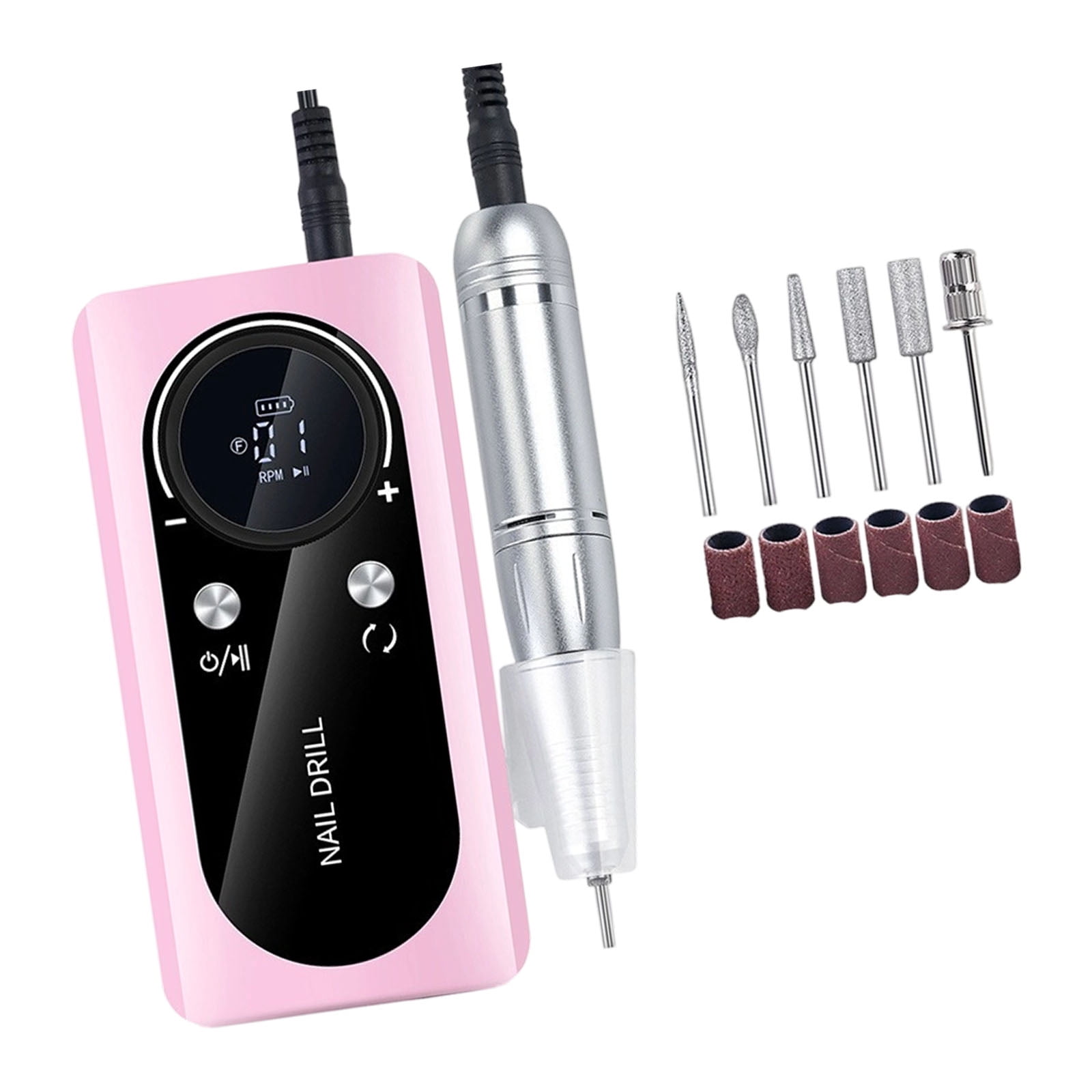 Electric Nails Drill Nails Grinder Set USB Connection 6 Drill Heads for Easy Travel Use Easy Manicure Applications