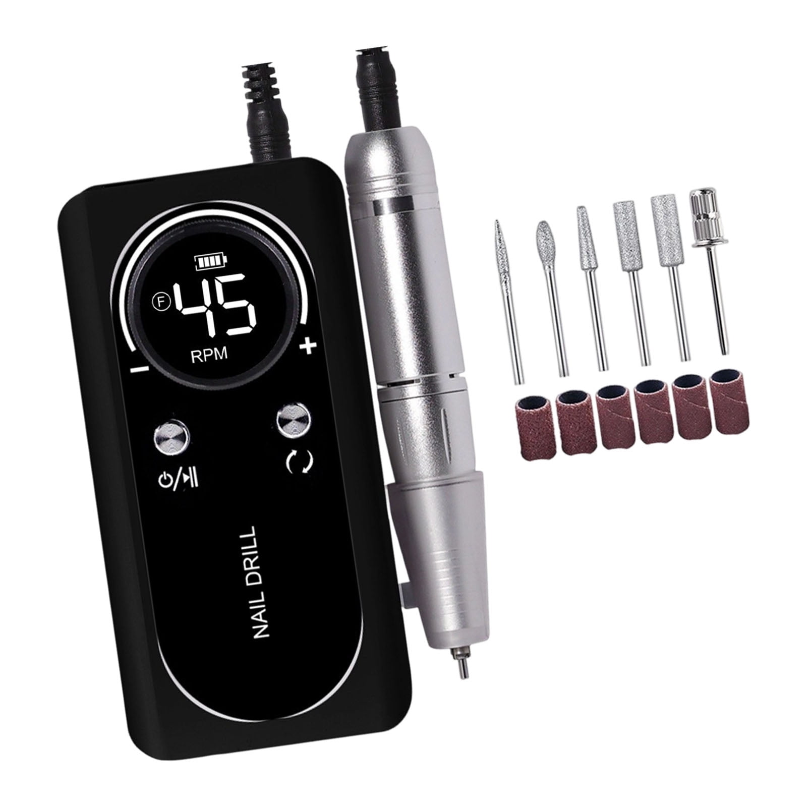 Electric Nails Drill Nails Grinder Set USB Connection 6 Drill Heads for Easy Travel Use Easy Manicure Applications