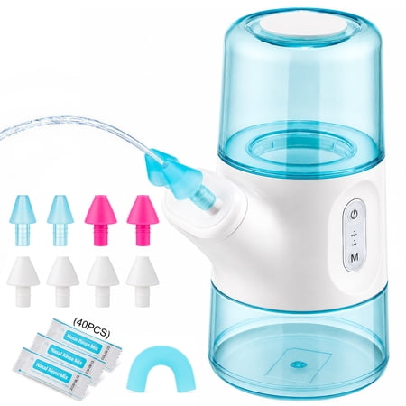 Electric Nasal Irrigation Device 300ml Sinus Washer, Automatic Waste Collection, 2 Modes Adjustable Pressure, IPX7 Waterproof Rechargeable Neti Pot for Allergy Relief Sinus Care