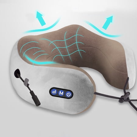 Electric Neck Back Shoulder Massager Heat Deep Massage Pillow U-Shape Portable Shiatsu Shoulder Neck and Back Massager Pillow with Heat Deep Kneading Pillow