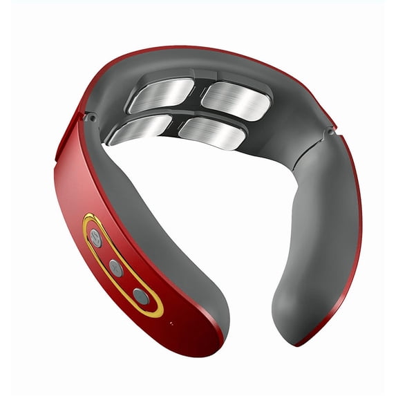 Electric Neck Shoulder Pulse Massager Kneading 4 Head TENS Magnetic Pulse Heating Cervical Vertebra Relax Pain Relief Massage
