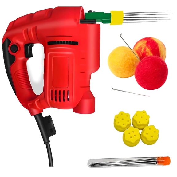 Electric Needle Felting Machine, Wool Felt Poking Tool Poking Needle, With 1-7 Needles, 5 Different Arrangements, Replaceable Nozzles, Handheld Wool Felt Craft Kit, For DIY Felted Craft