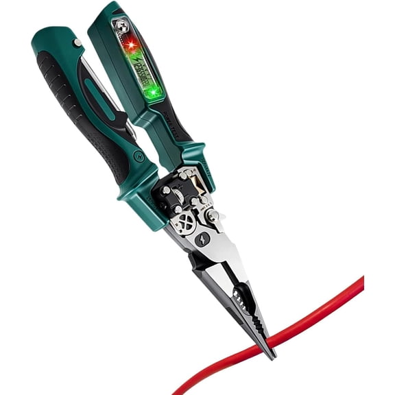 Electric Needle Nose Tool - 25‑in‑1 Multifunction Steel Pliers, 8.66in Wire Stripper Cutter, Automotive Organizer, Quick Use Function, High Performance Repair Aid, Home Accessories for Car Appliance