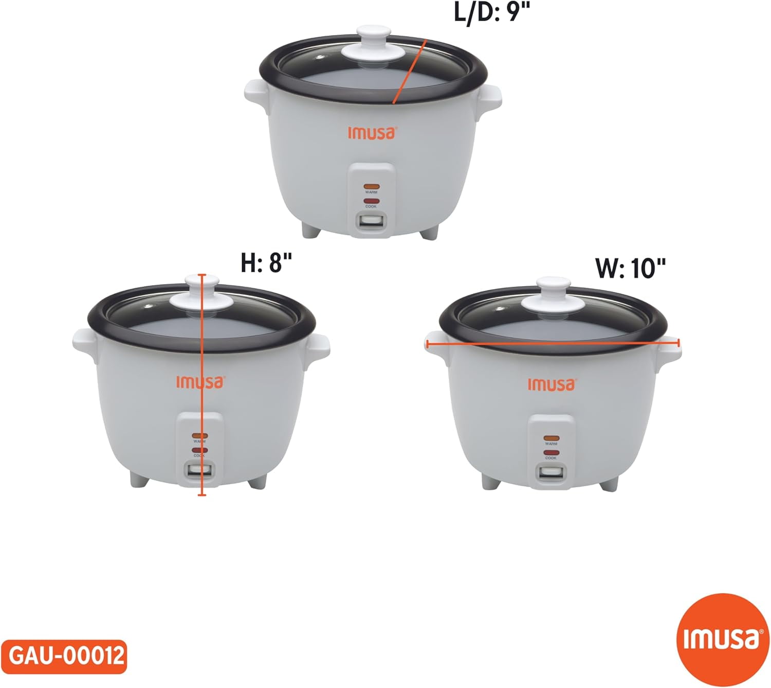 Electric Nonstick Rice Cooker 5-Cup (Uncooked) 10-Cup (Cooked), White