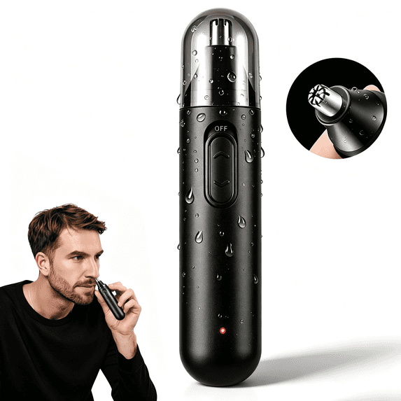 Electric Nose Hair Trimmer for Men Women, Cordless Ear Hair Trimmer with Dual Edge Blades, Waterproof Rotary Facial Hair Remover, Easy Clean Personal Grooming Tool