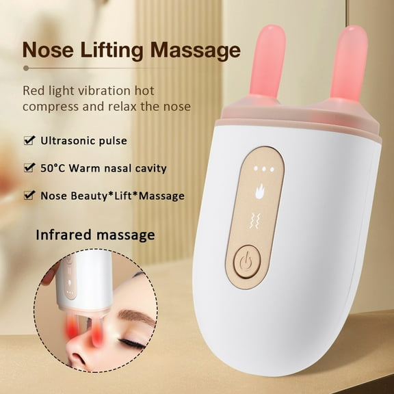 Electric Nose Pad Massage, Multi-functional Vibration Hot Compress Facial Lift Massage Nose Pad
