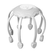 Electric Octopus Head Massager,360-Degree Scalp Massager for Stress Relief and Hair Stimulation,Great Gifts for Home,Travel Use（White）