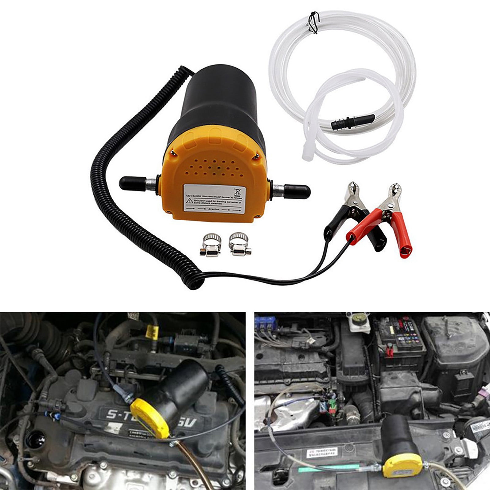 Electric Oil Transfer Pump 12V Self-Priming Oil Extractor | Portable Vacuum Scavenge Suction Pump | Transfers Water Fluids | High Efficiency | Compact Durable Plastic | 1L/min | For Car Motorcycle