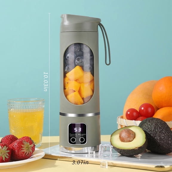 Electric Orange Juicer Multifunctional Portable USB Wireless Small Juicer Fruit Processor Rechargeable Juicing Cup (Green)