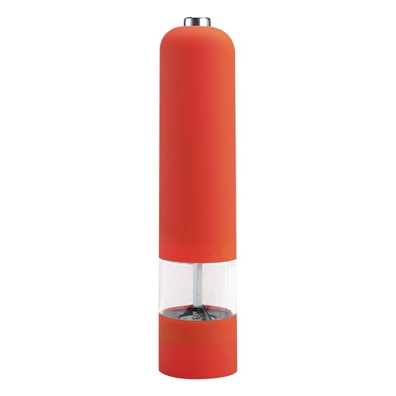 Electric Orange Pepper Grinder Automatic Battery Operated Stainless Steel 8.6X2In for Kitchen Cookouts (Pepper Grinder)