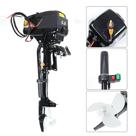 Black Freshwater and Saltwater Handle Bar Steer 42 cm Shaft Electric Outboard Boat Motors