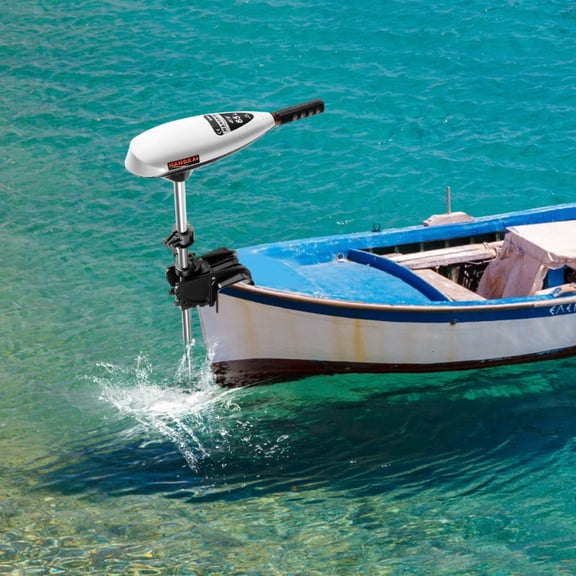 Electric Outboard Motor 66LBS Thrust 12V 660W Trolling Motor with 5 Forward 2 Reverse Gears & Cruise Control  Saltwater Ready, Ultra-Quiet 50dB, 90 Adjustable Shaft