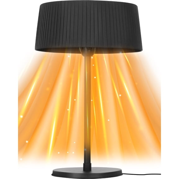 Electric Outdoor Patio Heater, 1500W Tabletop Infrared Heater for Indoor & Outdoor, IP55 Waterproof, Fast Heating, Tip-Over Protection, Perfect for Garden, Balcony, Garage, Porch (black, tabletop)