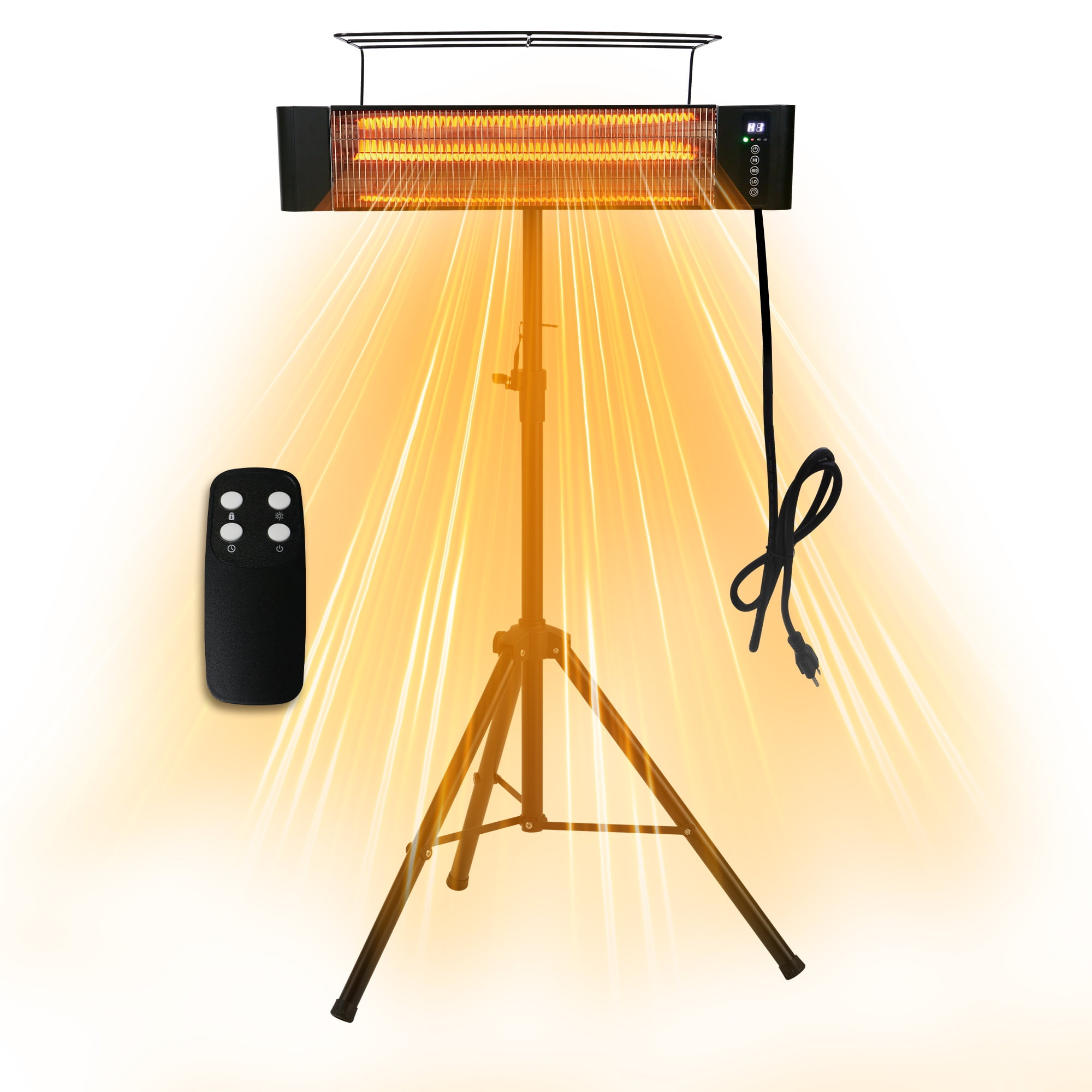 Black 1500W Electric Infrared Patio Heater with Remote