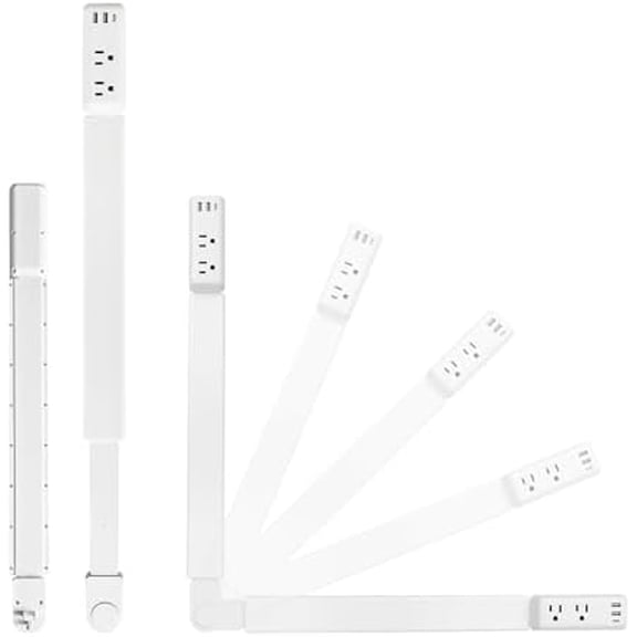 Electric Outlet Extender,Outlet Extender Stick,Retractable Power Strip,with 2 USB-A&1 USB-C&2 AC Outlets,Extends 22"-34",180 Rotating,Extendable Outlet,for Outlets Hard-to-Reach,for Bed,Office&Sofa
