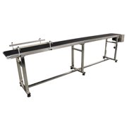 Electric PVC Belt Conveyor Adjustable Speed Industrial Transport Machine with Double Guardrail