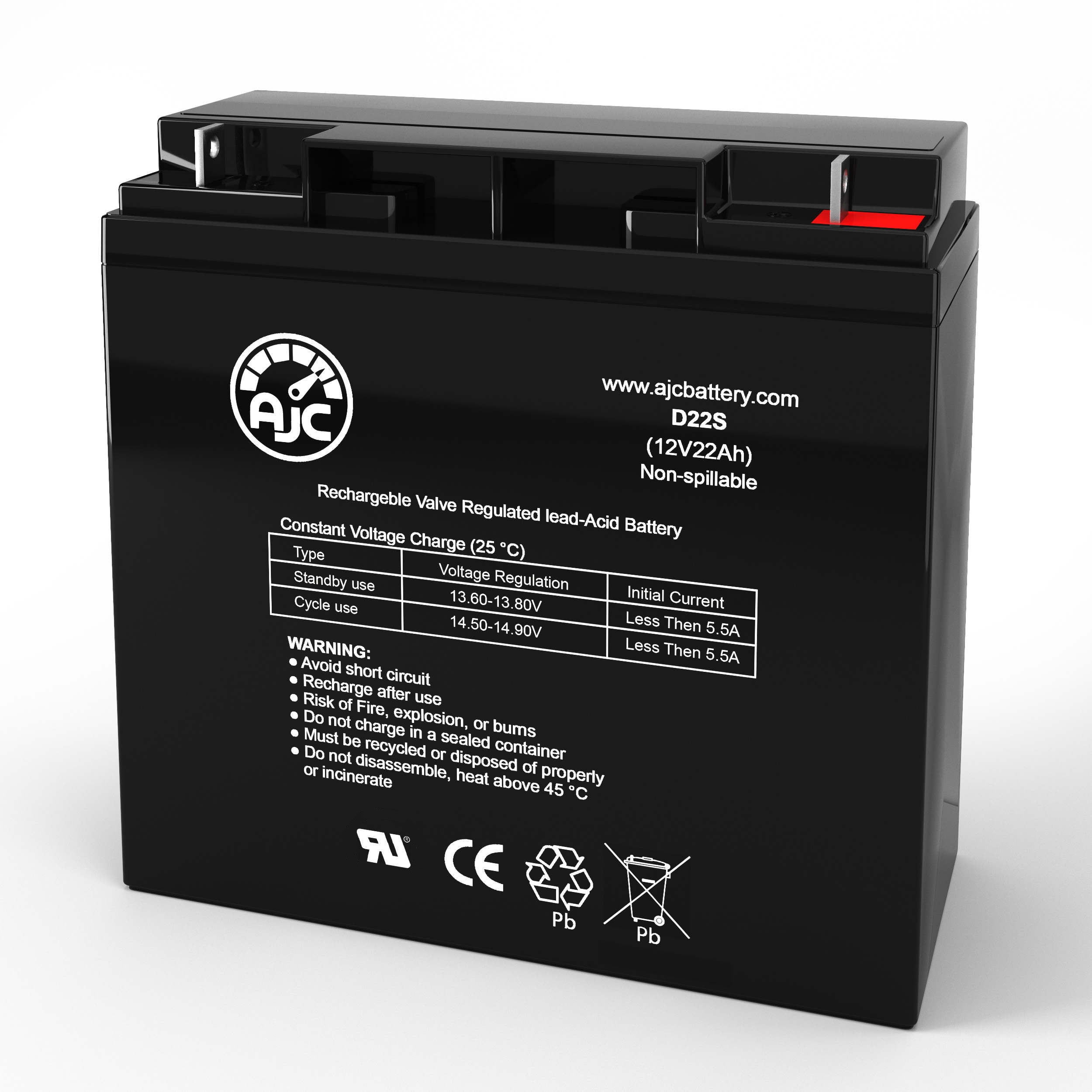 Electric Paddle 12.01 ePaddle 12V 22Ah Outdoor Sport Battery - This Is an AJC Brand Replacement