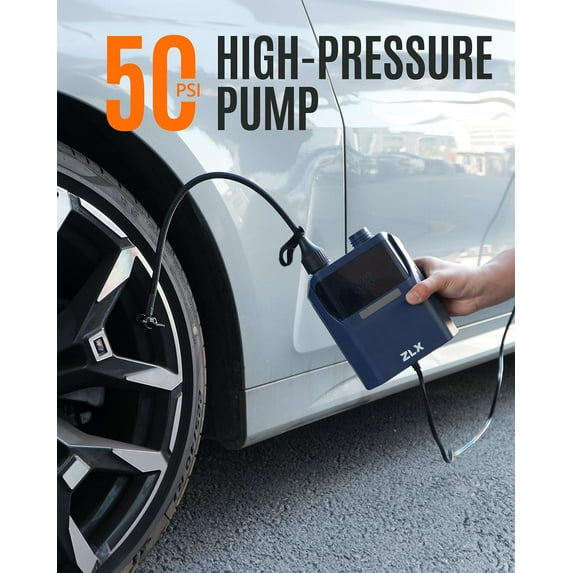 Electric Paddle Board Pump, 50PSI High Pressure Dual Stage with Auto-Off & Rechargeable for Inflatables, Kayaks, Boats