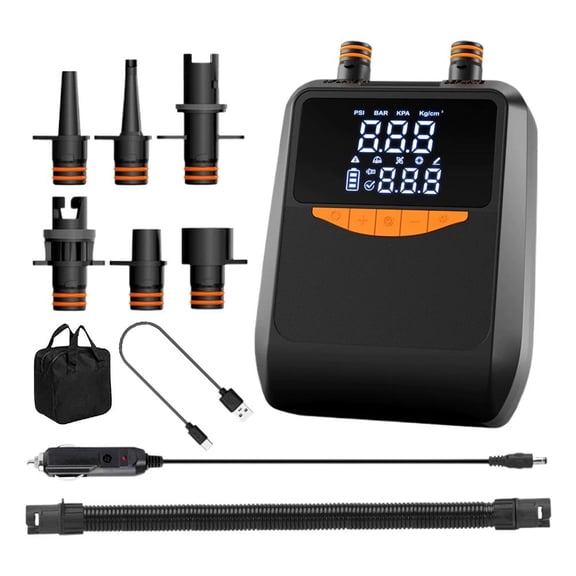 Electric Paddle Board Pump Rechargeable, 20PSI Pump 6000mAh Paddleboard Pumps with Inflation & Deflation, Auto-Off for Stand Up Paddle Boards, Car Tires, Boats, Surfing Kite, Tent