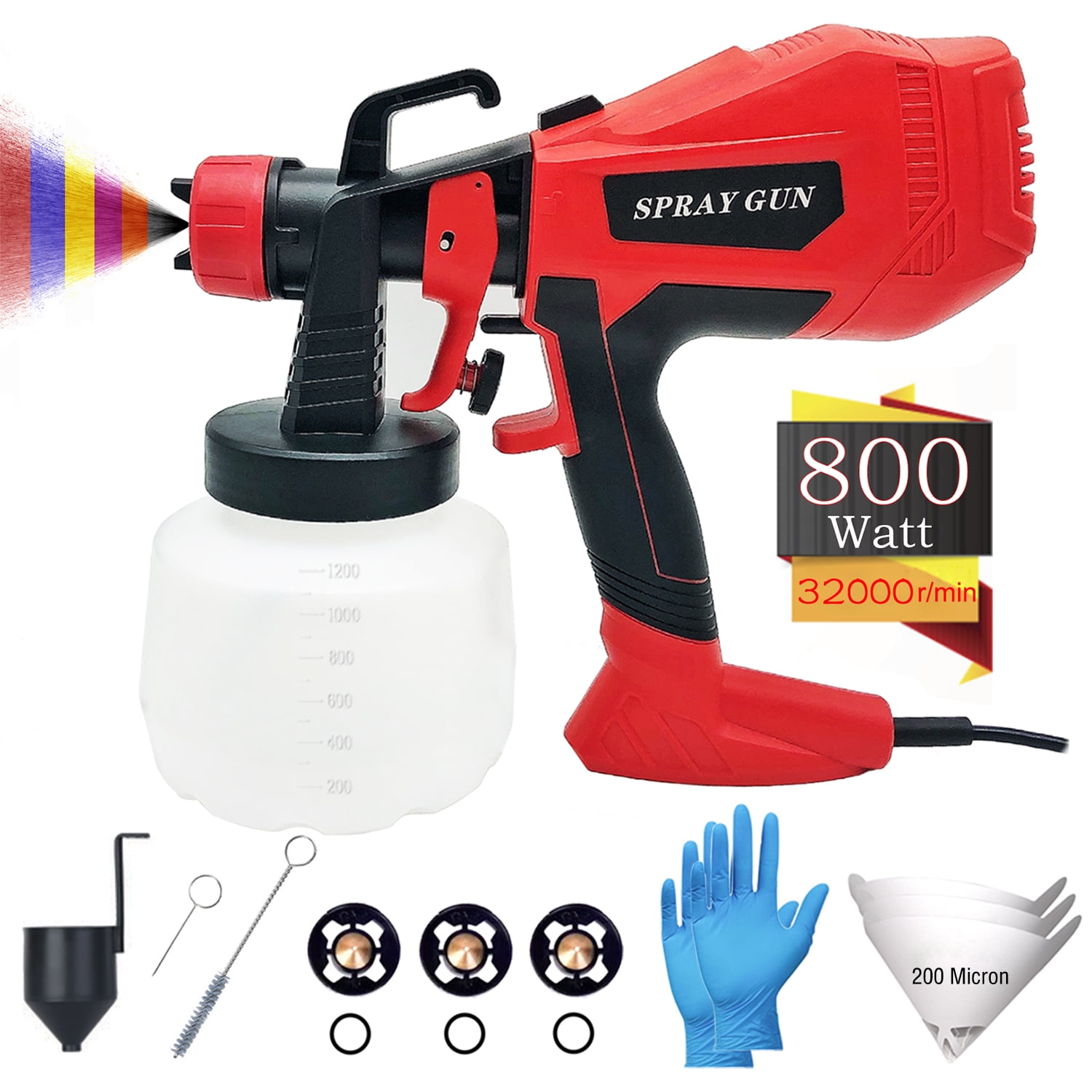 Spray gun for painting ceiling walls 1000 ml 400/600 W