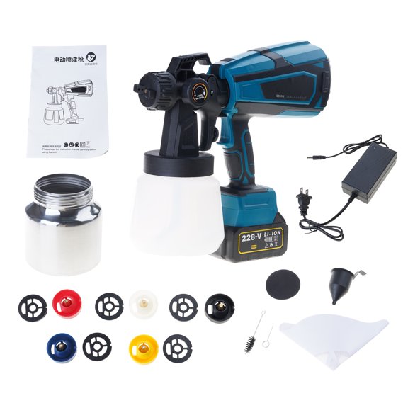 Electric Paint Sprayer Guns Rechargeable 5Mins Cleaning Systems High Efficiency Coating For Home Improvement And Crafts
