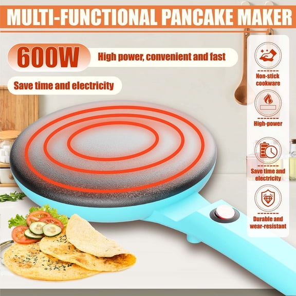 Electric Pancake Maker Non-Stick Breakfast Crepe Griddle Even Heat 110V 800W 4-5 Servings Versatile Flatbread Cooking Easy Clean Overheat Protection Durable