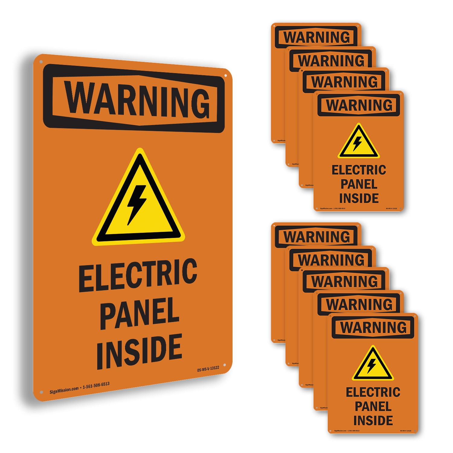 Electric Panel Inside With Symbol OSHA WARNING Aluminum Sign 10 Inch x ...