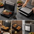 thumbnail image 1 of Electric Panini Press and Sandwich Maker with 180 Degree Flat Open, Non Stick Plates, Removable Drip Tray for Steak, Burgers and Breakfast, 1 of 8