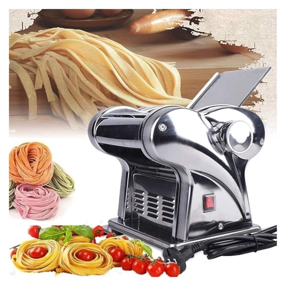 Electric Pasta Maker Machine 135W, Noodle Maker with 6 Thickness Adjustable(0.02-0.14 in), Family Pasta Dough Spaghetti Pressing Machine, Stainless Steel Automatic Sheeter for Home Use