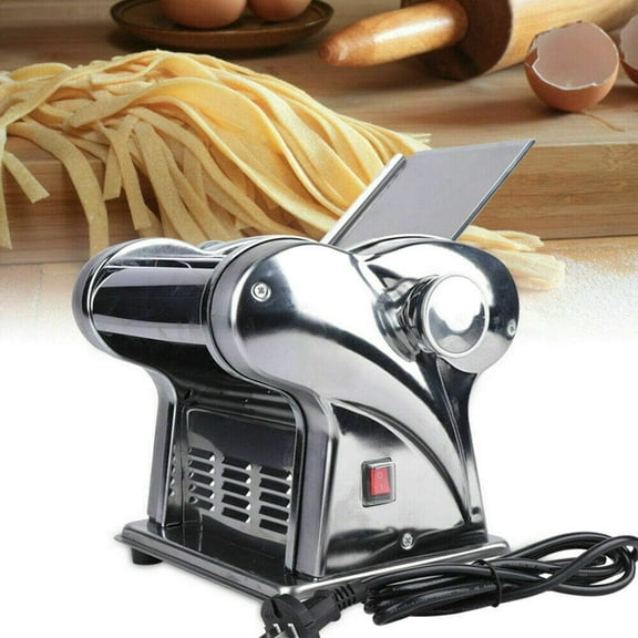 Electric Pasta Maker Machine,Dough Roller Noodle Cutting Machine -6 Adjustable Thickness Setting, Best Kitchen Gift Set for Homemade Noodle Dumpling Skin Spaghetti/Fettuccini 110V (2 Blades)