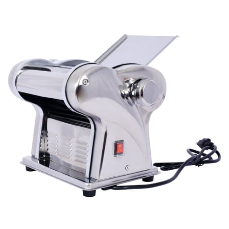 Electric Pasta Maker Noodle Maker Pasta Making Machine Dough Cutter Thickness Adjustable Stainless Steel US 110V 135w 2 Blades Type 1.5mm round noodle+4mm flat noodle