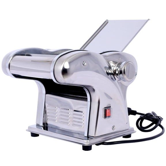 , Electric Pasta Maker Noodle Maker Pasta Making Machine Dough Roller Cutter Thickness Adjustable Stainless Steel US 110V 135w 3 Blades Type 2.5mm Round+4mm Flat+9mm Wide Noodle, Silver ,