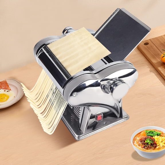 Electric Pasta Noodle Maker Machine, 135W Automatic Stainless Steel Noodle Roller with 6 Thickness Settings, Compact Dough Press for Spaghetti, Lasagna & Dumplings