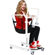 Electric Patient Lift, Portable Transfer Chair with High-Capacity Rechargeable Battey, 330 Weight Capacity, Commode Sling
