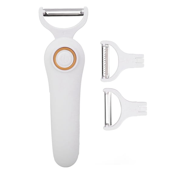 Electric Peeler, USB Rechargeable Handheld Fruit & Vegetable Peeler With 3 Interchangeable Blades, One-Touch Automatic Kitchen Gadget For Potatoes, Apples, Cucumbers (ABS & Stainless Steel),S