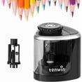 thumbnail image 1 of Electric Pencil Sharpener,Automatic Sharpener Fit for No.2 and 6-8 mm Pencils,Electric Sharpener with Auto Stop - Black, 1 of 7