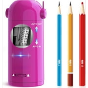 Electric Pencil Sharpener for Colored Pencils, Fully Automatic Robot Pencil Sharpener, Auto in & Out, Rechargeable Hands-Free for Jumbo Pencils, Home, Classroom
