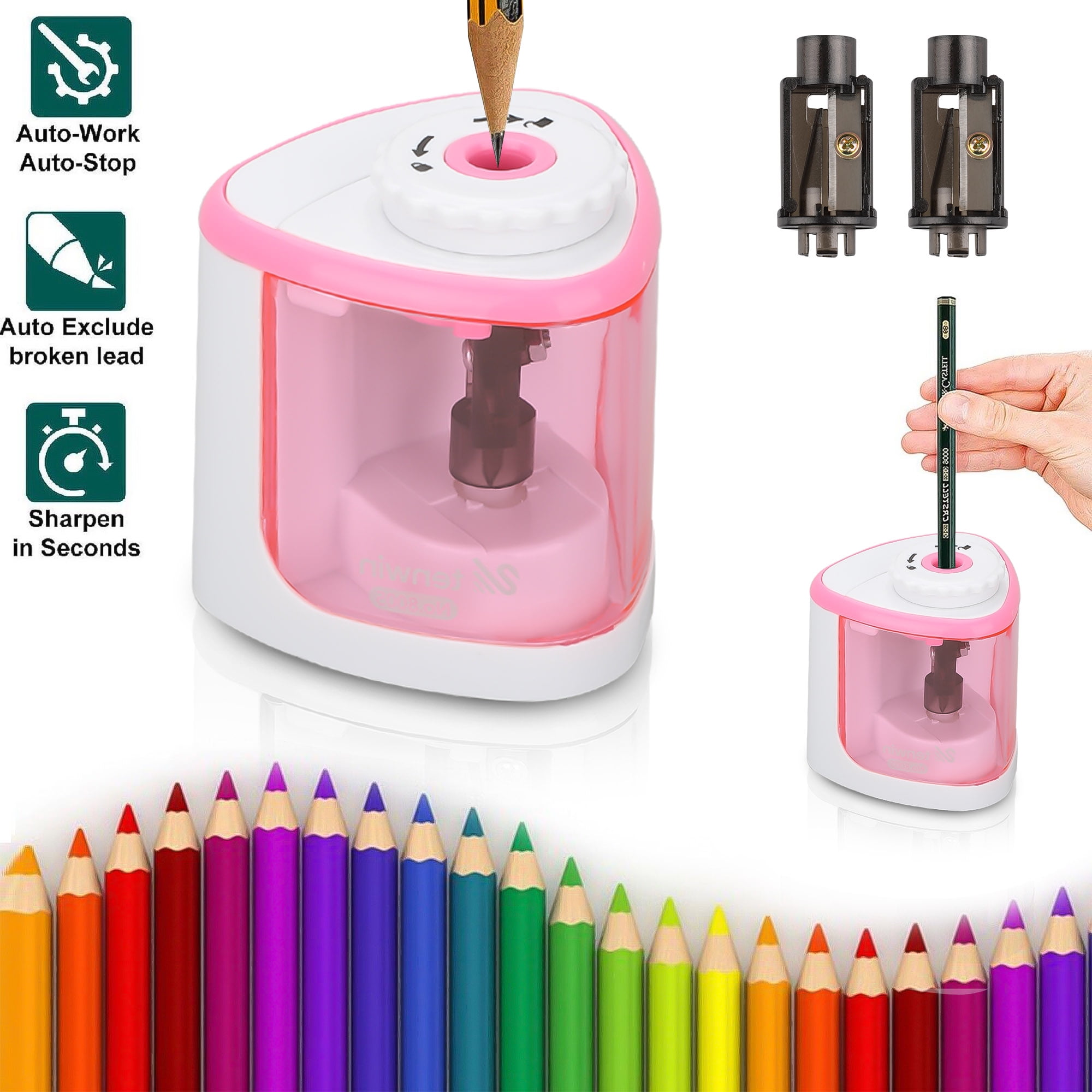 Pencil Sharpeners Electric Pencil Sharpener, Battery Operated Pencil  Sharpener for Kids Artists Adults, Automatic Sharpen for 2B/HB/Colored  Pencils, Portable Pencil Sharpener for Classroom Office Home - Yahoo  Shopping