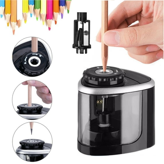 Electric Pencil Sharpener Manual and Electric Sharpening Two Ways of Use Automatic Pencil Sharpener Battery Powered Suitable for Office Home