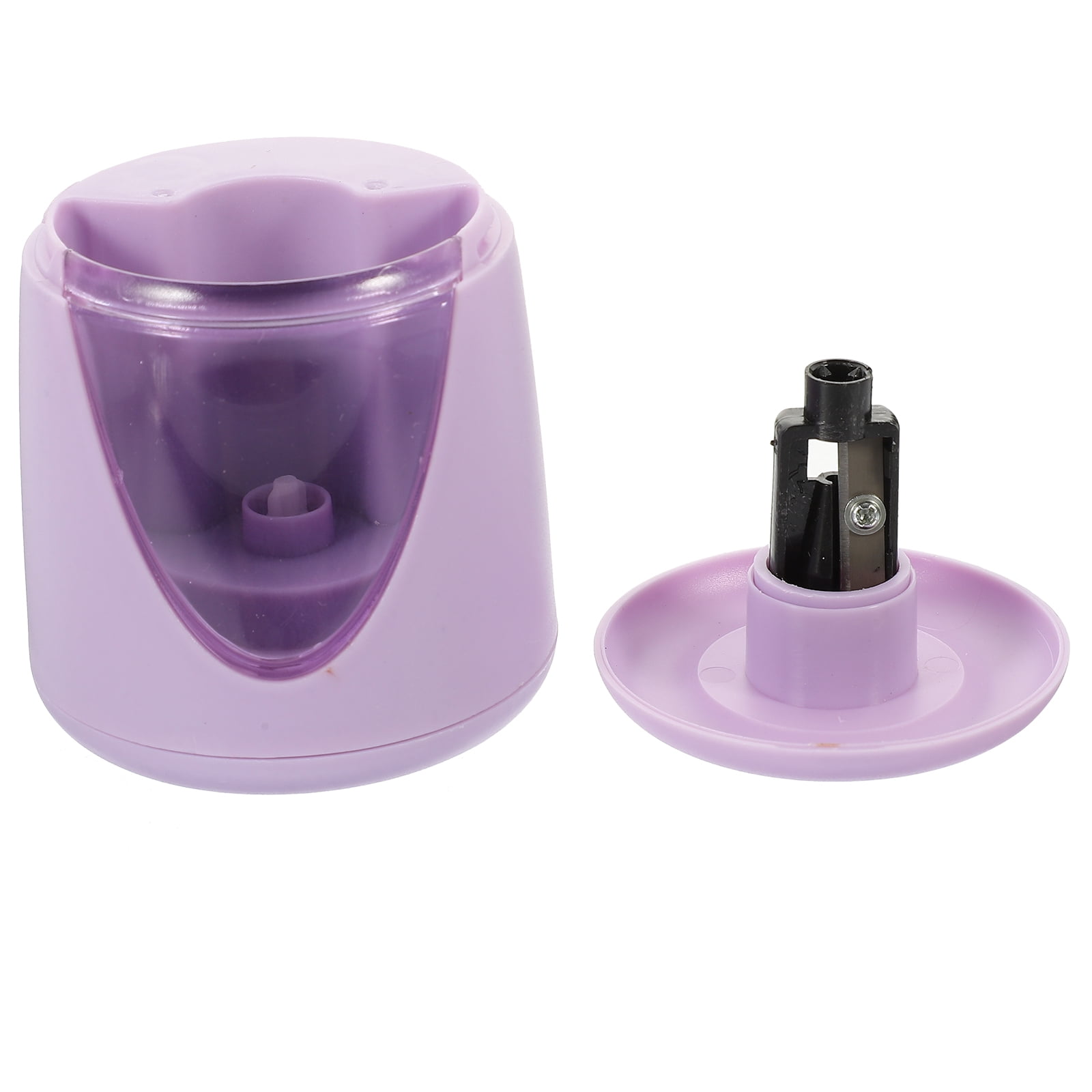 Electric Pencil Sharpener Portapotty Portable Hand Sharpeners for Home Crank Pupils Purple