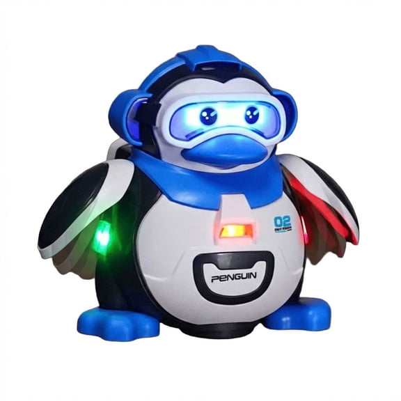 Electric Penguin Interactive Toy, Walking Animal with Soothing Sound and Motion, Musical Electronic Pet for Early Learning, Blue