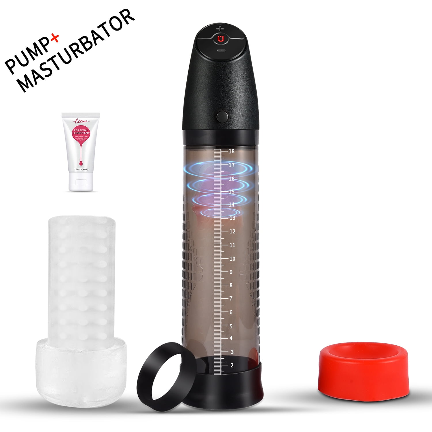 Electric Penis Vacuum Pump 2-in-1 Penis Pump Rechargeable Enlarger Pump Erection Pump for Penis Enlargement
