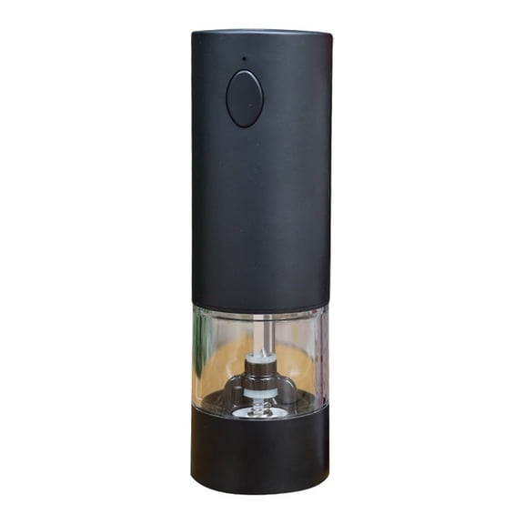 Electric Pepper Grinder Rechargeable Pepper Mill with External Adjustable Coarseness,with White LED Light, black