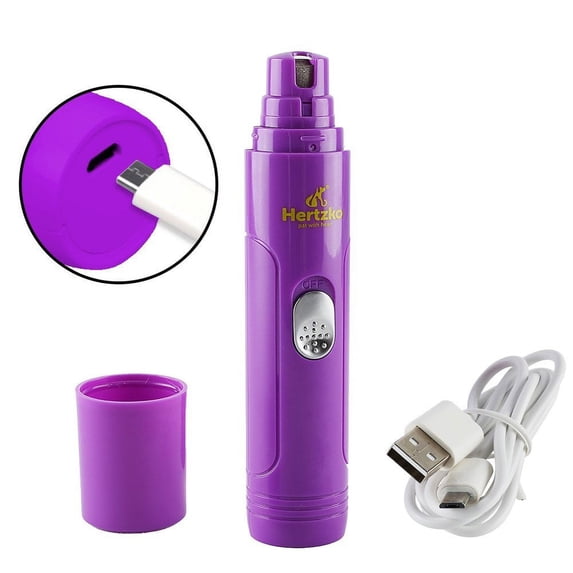 Electric Pet Nail Grinder by Hertzko – For Gentle and Painless Paws Grooming, Trimming, Shaping, and Smoothing for Dogs, Cats, Rabbits and Birds – Portable & Rechargeable, Includes USB Wire