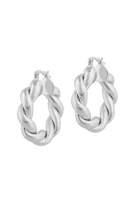 Sterling Silver Filled Brass Lennon Hoop Earrings