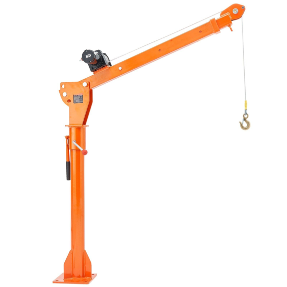 Electric Pickup Truck Crane 1100lbs - Folding Truck Bed Crane with 3500lbs Winch, 360 Swivel Jib Hoist for Lifting - Construction, Factory, Cargo