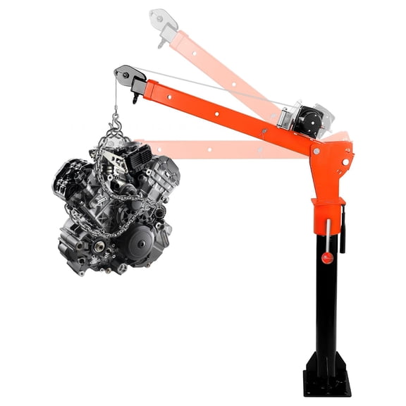 Electric Pickup Truck Crane, 2000lbs Winch & 1100lbs Lift, 360 Swivel Folding Jib Crane for Pickup Bed Mounting