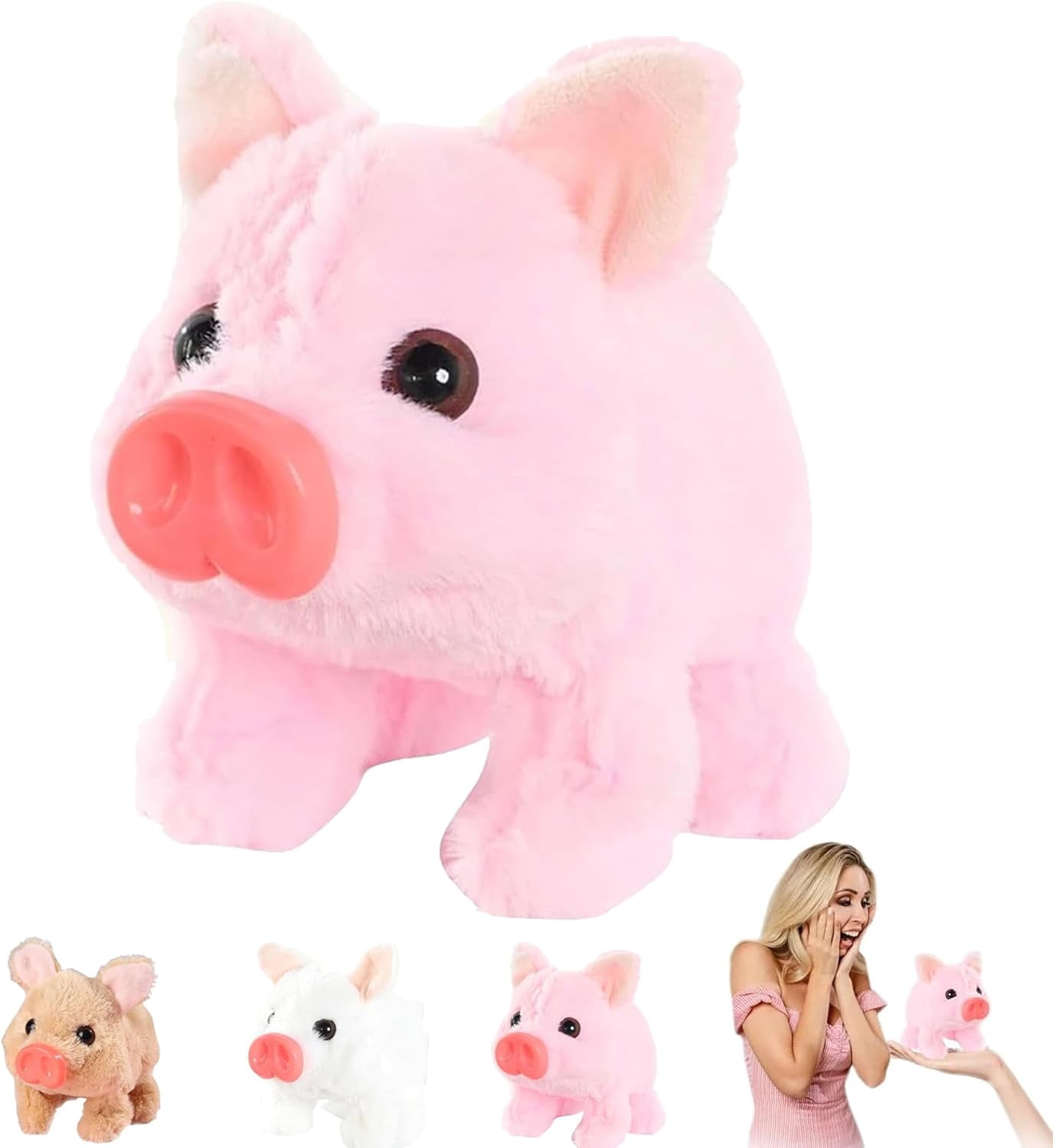Electric Pig Plush Realistic Toy, Lifelike Animated Walking Pig Plush ...